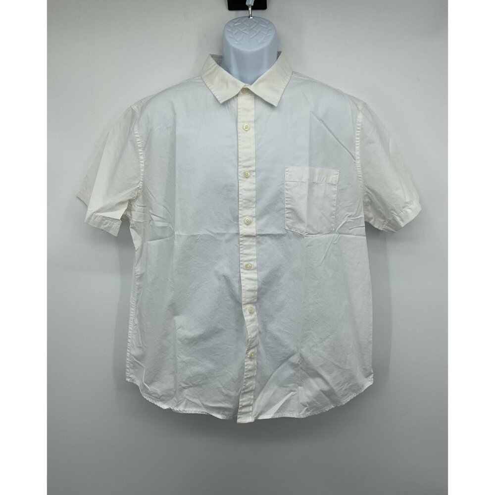 Goodfellow & Co White Short Sleeve Button-Up Shirt Mens XL